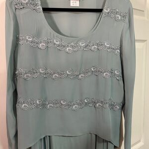 Wild Rose Elegant Sage Green/mint Evening Mother-of-the-Bride Dress